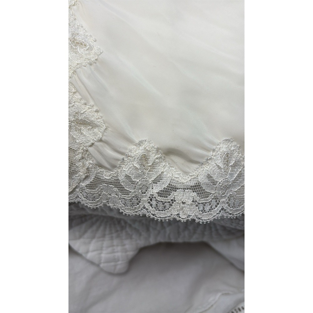 Vintage Wonder Maid Ivory Lace Slip Chemise Nightgown Fine Lingerie Size 34 - Picture 13 of 16